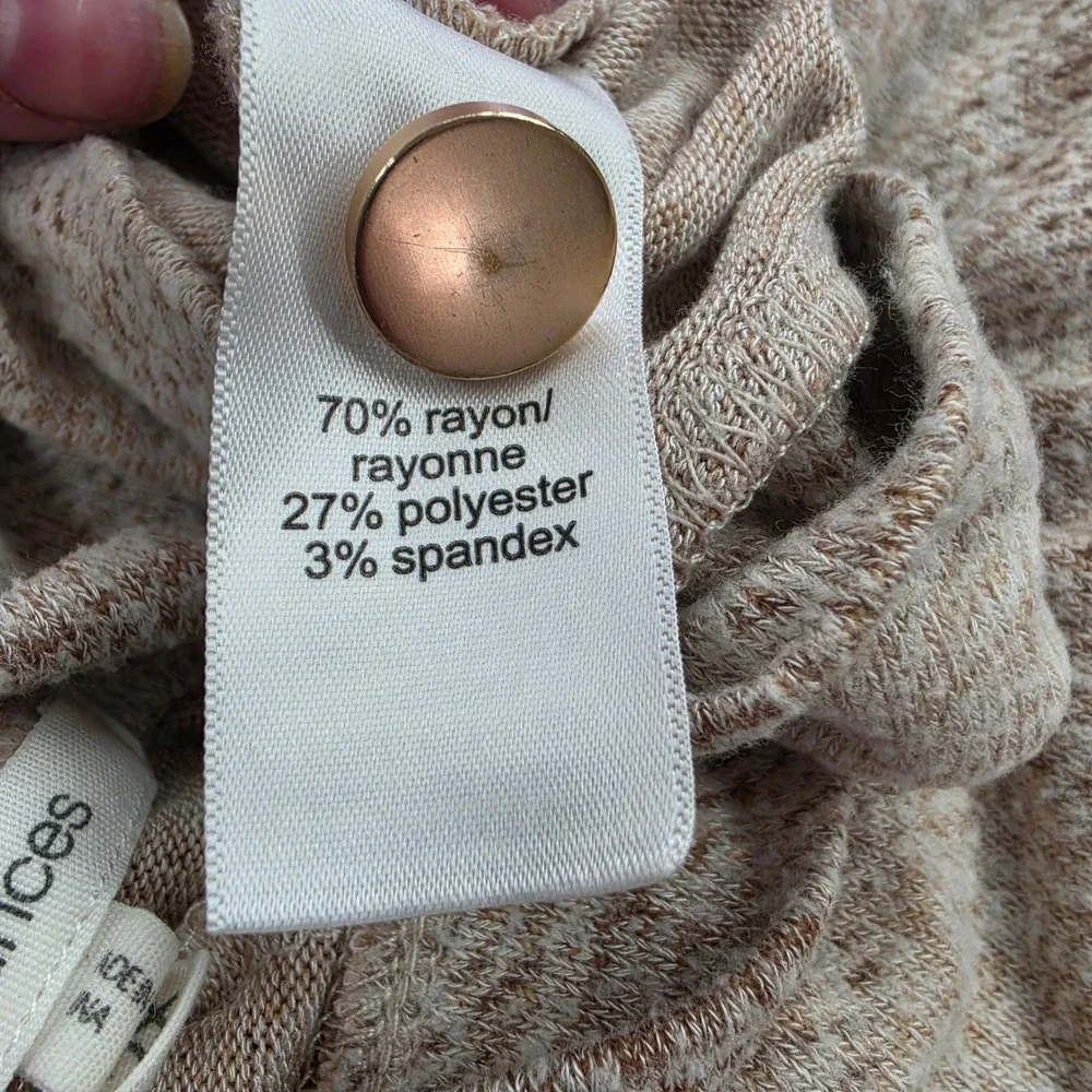2X Maurices Womens Tan Plaid Knit Pullover Scoop Neck Gold Button Detail Top - Picture 7 of 7
